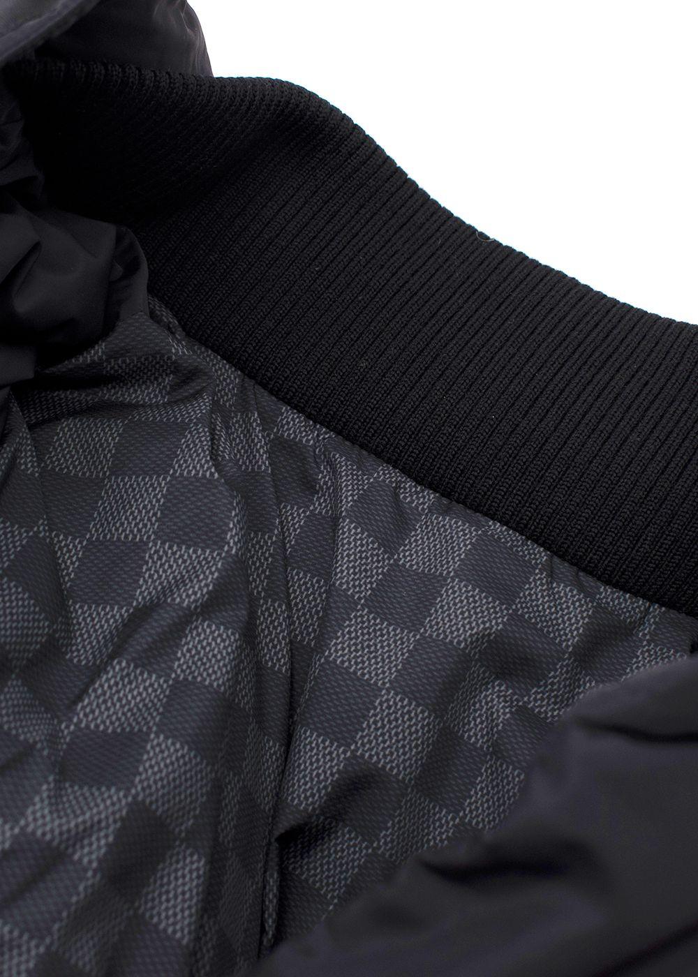 Louis Vuitton Kid's Black Quilted Jacket With Leather Pockets