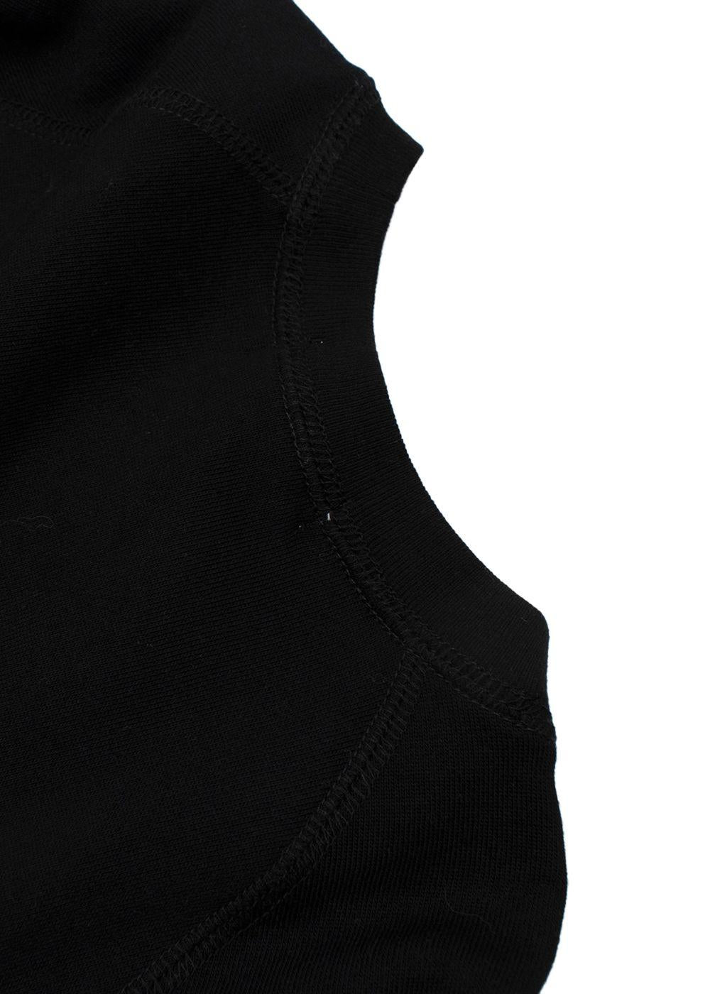 Kids 6A Black Cotton Sweatshirt With Embroidered Mouth