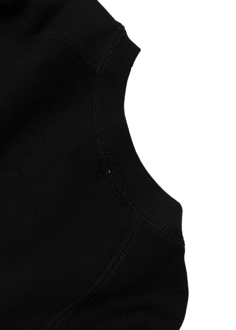 Kids 6A Black Cotton Sweatshirt With Embroidered Mouth