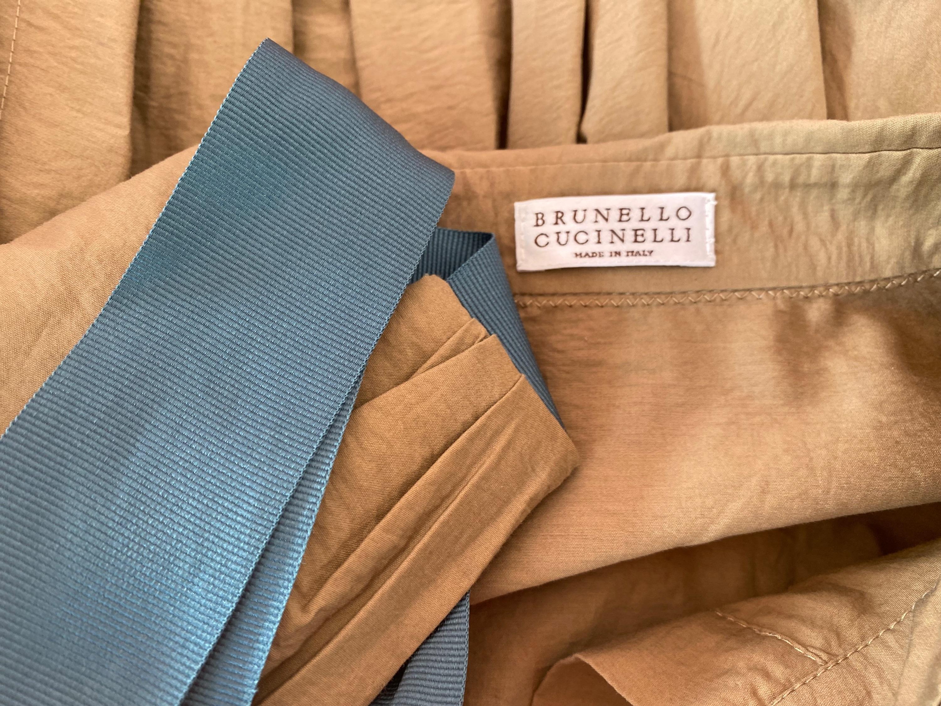 Brunello Cucinelli Tan Belted Shirt Dress
