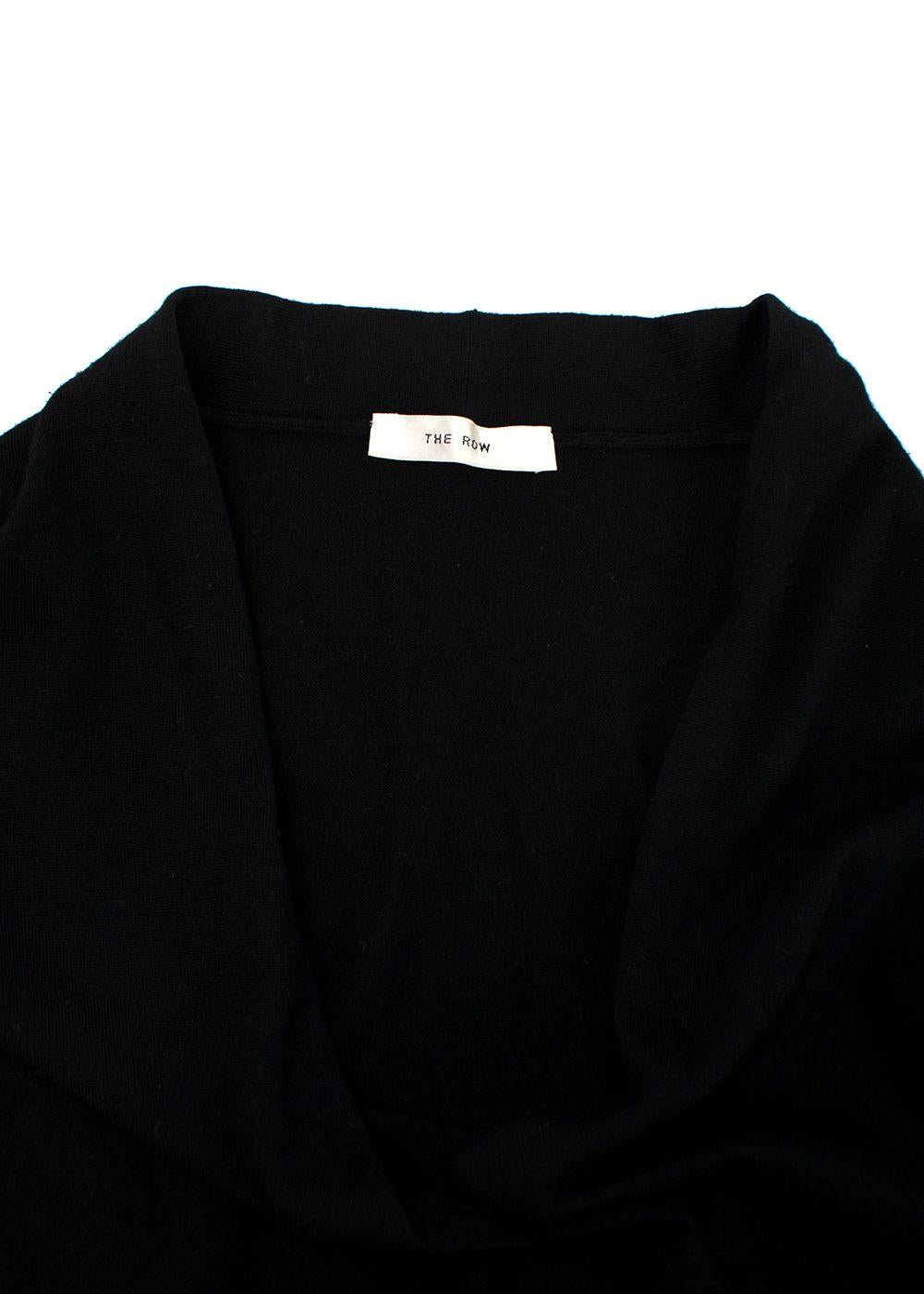 The Row Black Fine Knit Wool Cardigan