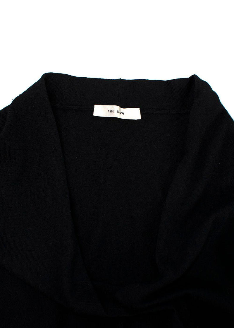 The Row Black Fine Knit Wool Cardigan
