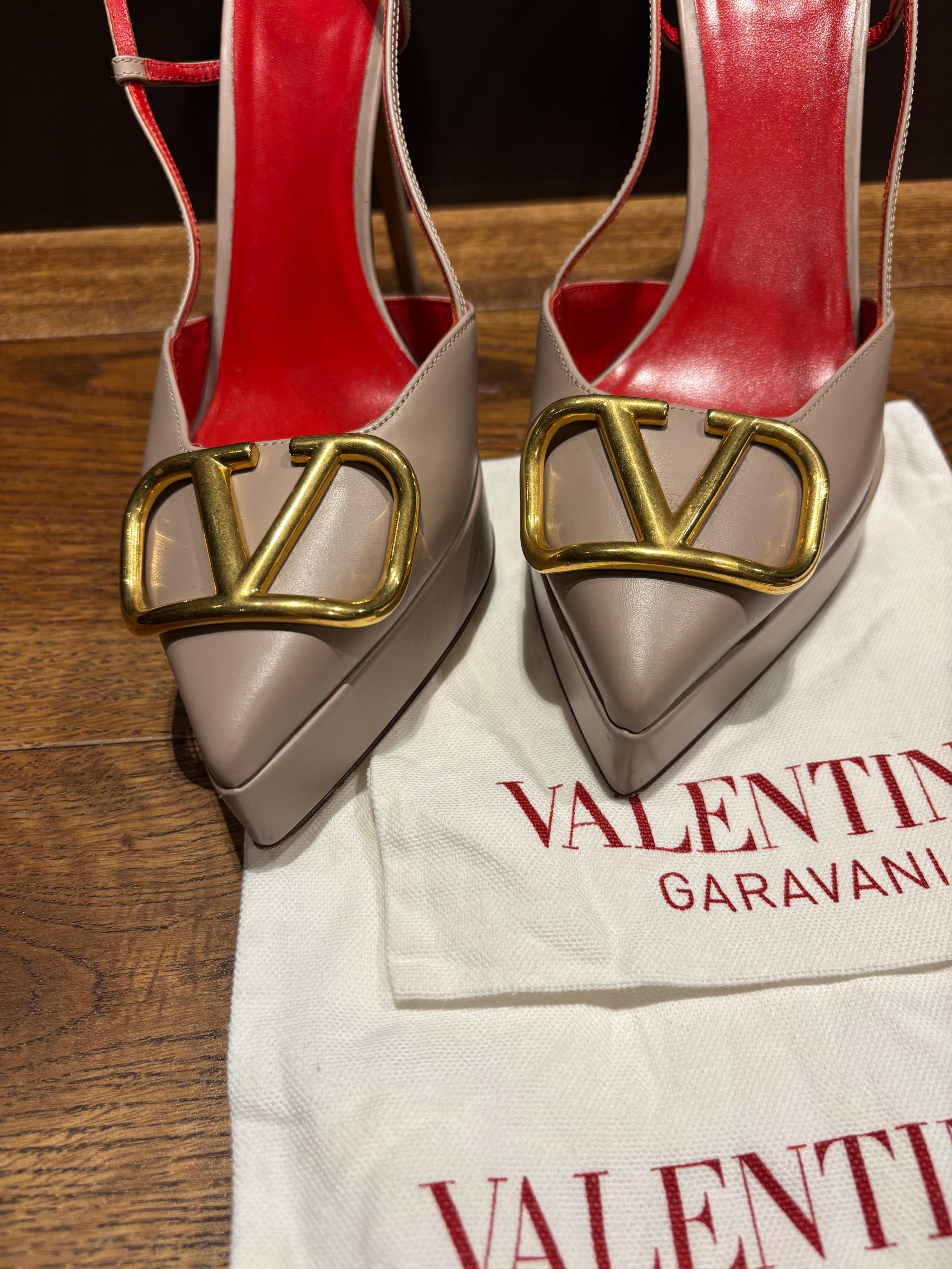 Valentino Nude Slingback Sandals