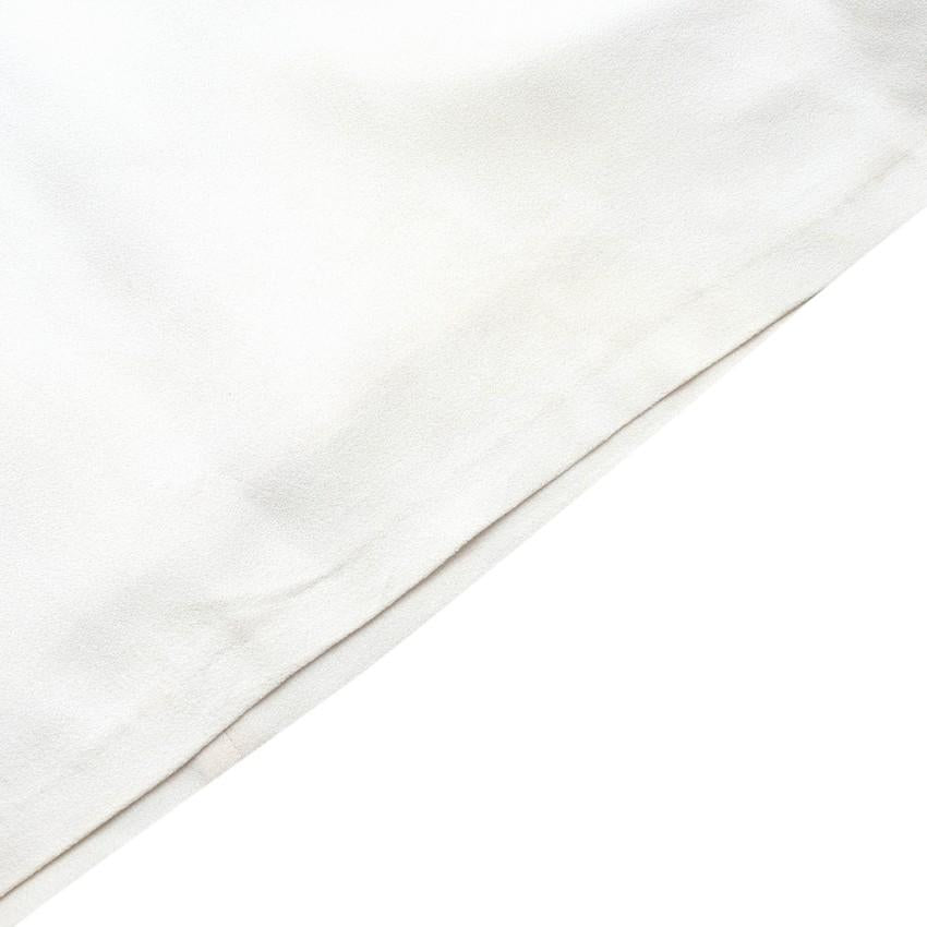 Vilshenko Embroidered Cream Crepe Midi Dress
