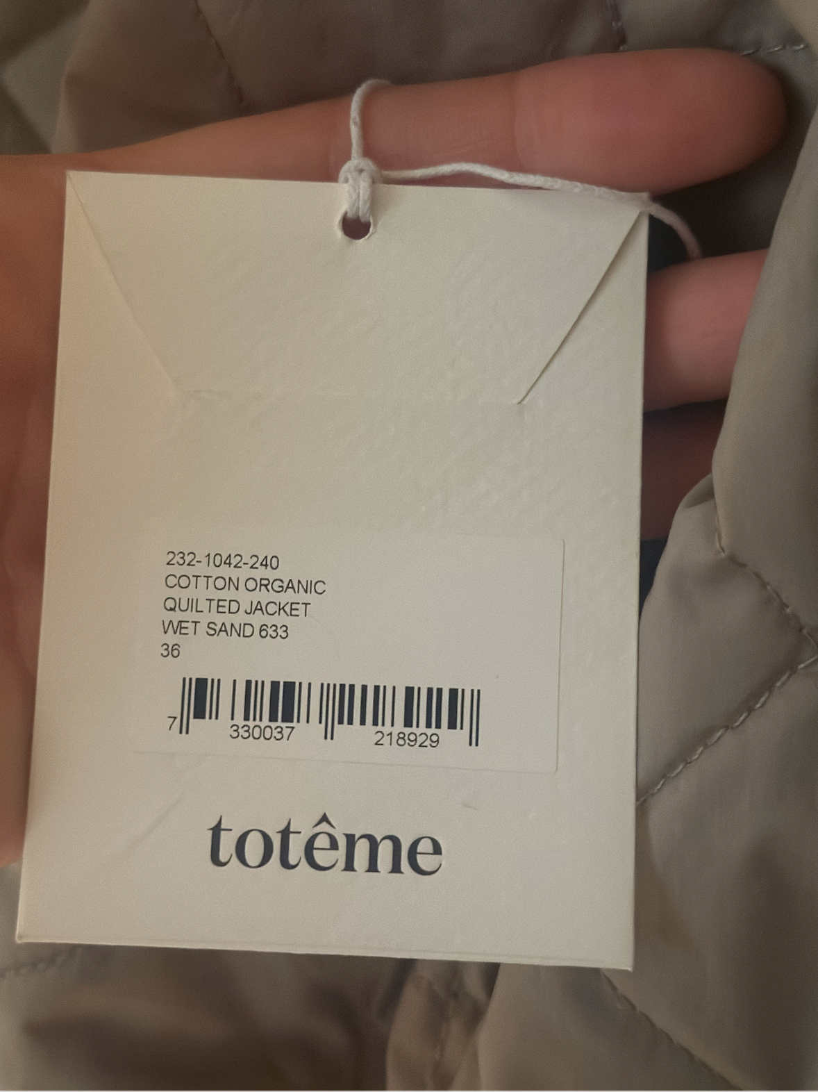 Toteme Sand Quilted Jacket
