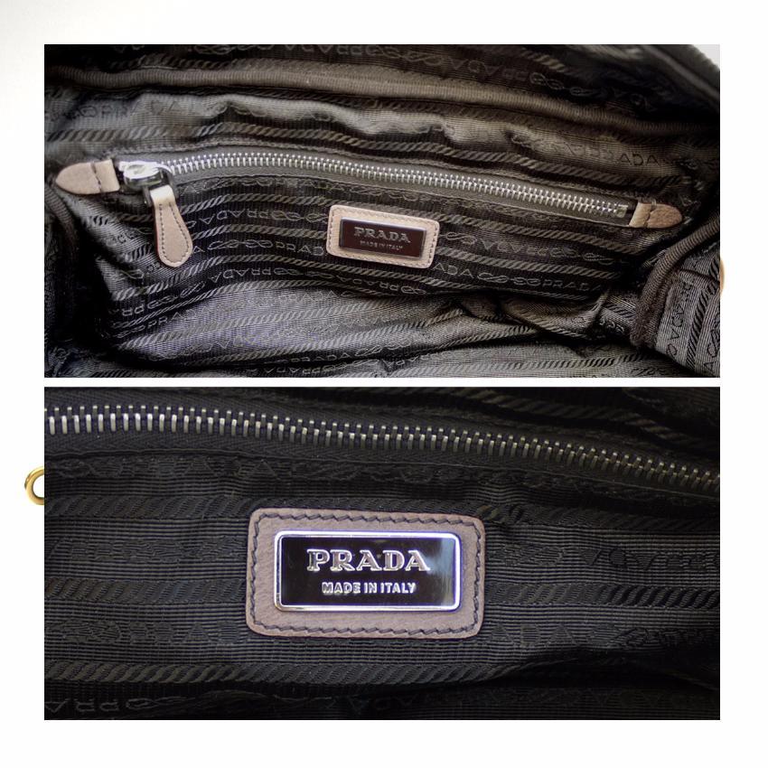Prada Smoke Ombre Glace Zip Leather Bowler Handbag