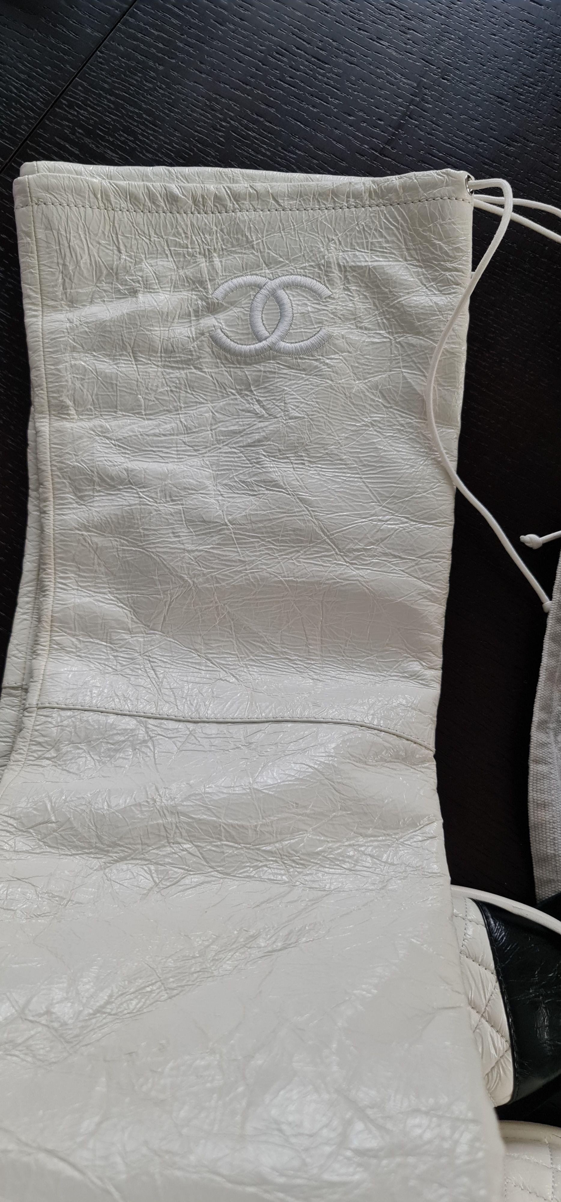 Chanel White Knee High Leather Boots
