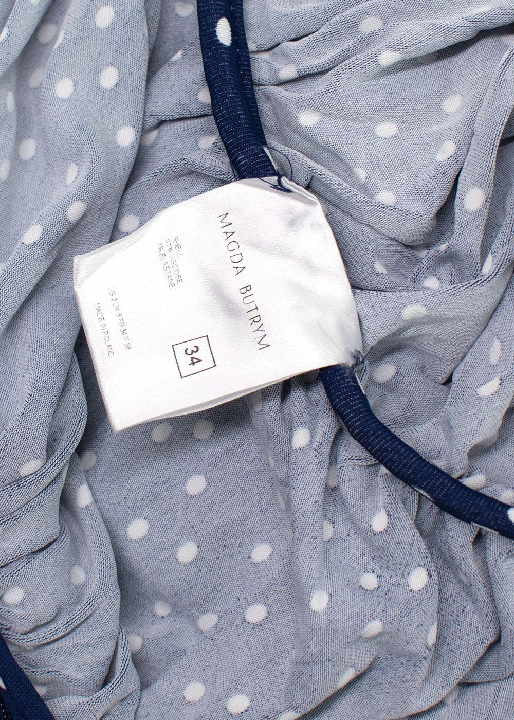 Magda Butrym Navy Polka Dot Halterneck Dress