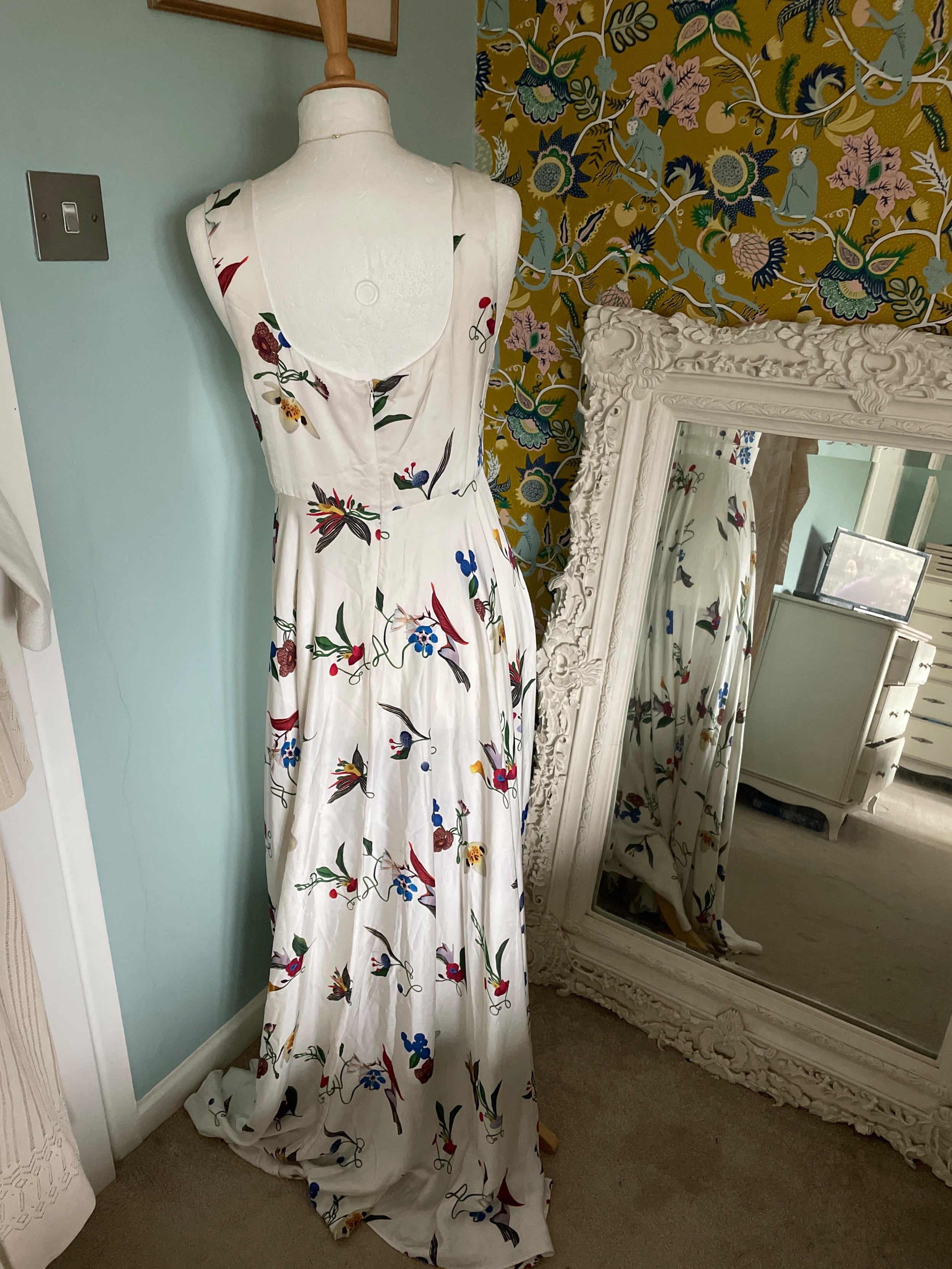 Naie floral satin gown