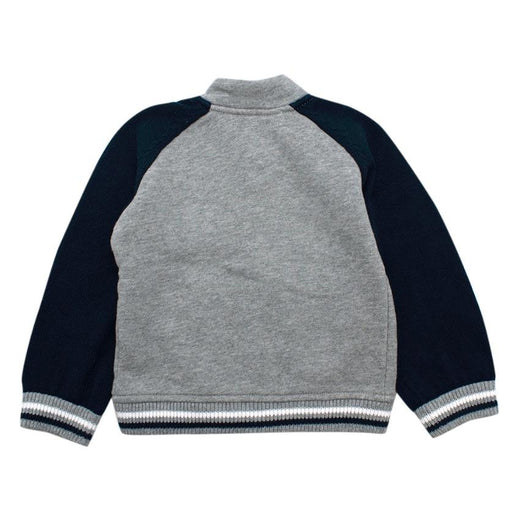 Tartine et Chocolat Grey & Blue Cotton Bomber Jacket