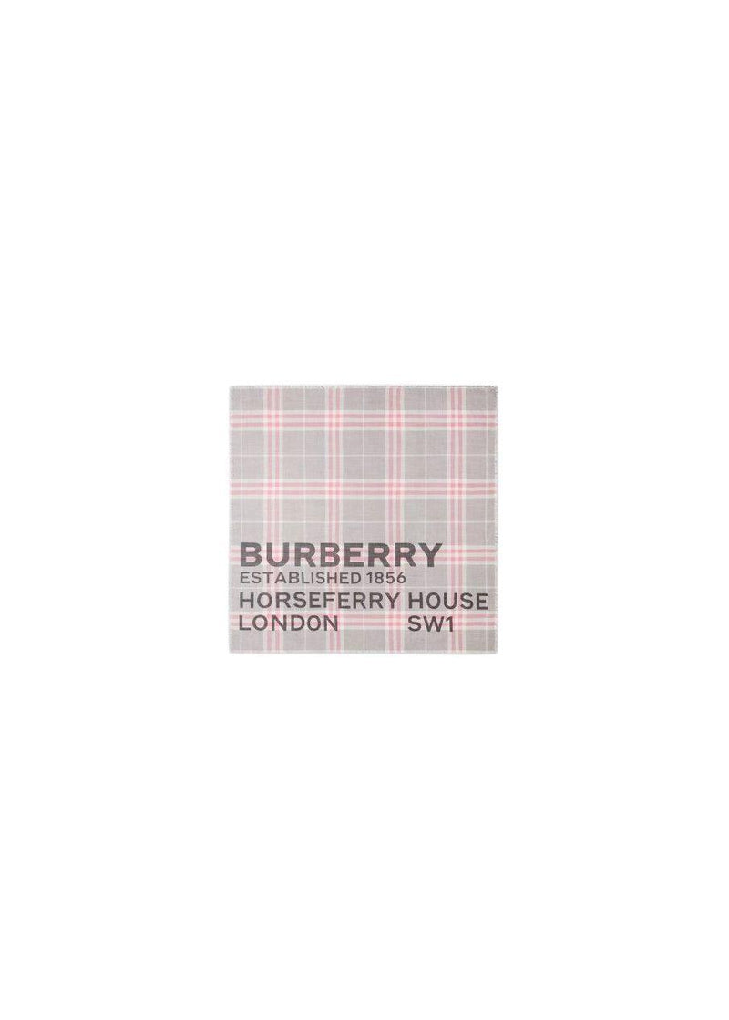 Pink & Grey Horseferry Check Scarf