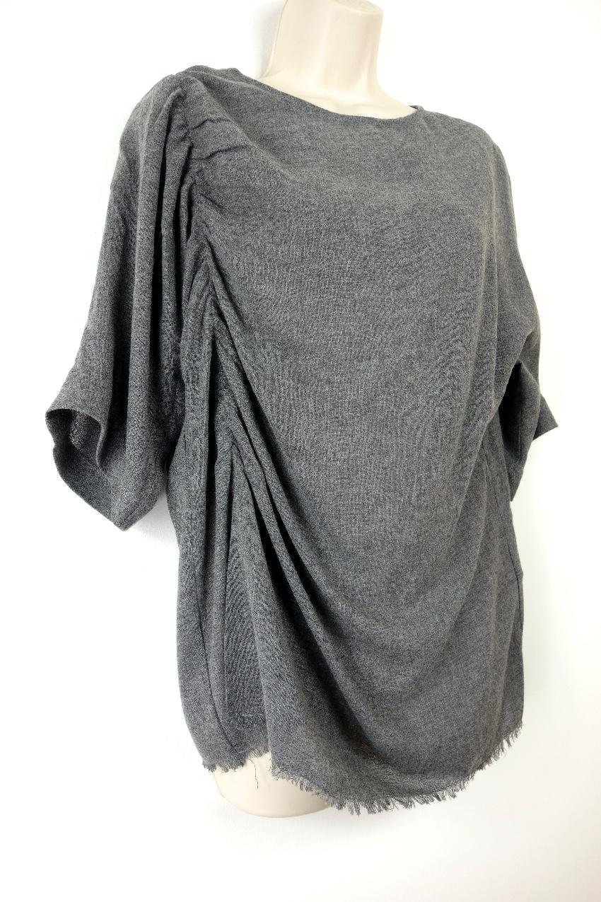 Bimba Y Lola Grey Ruched Oversize Top
