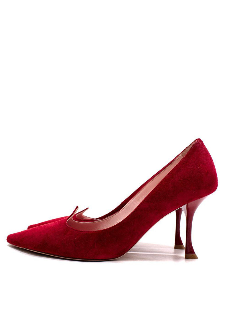 Roger Vivier Red Suede 'I Love Pumps'
