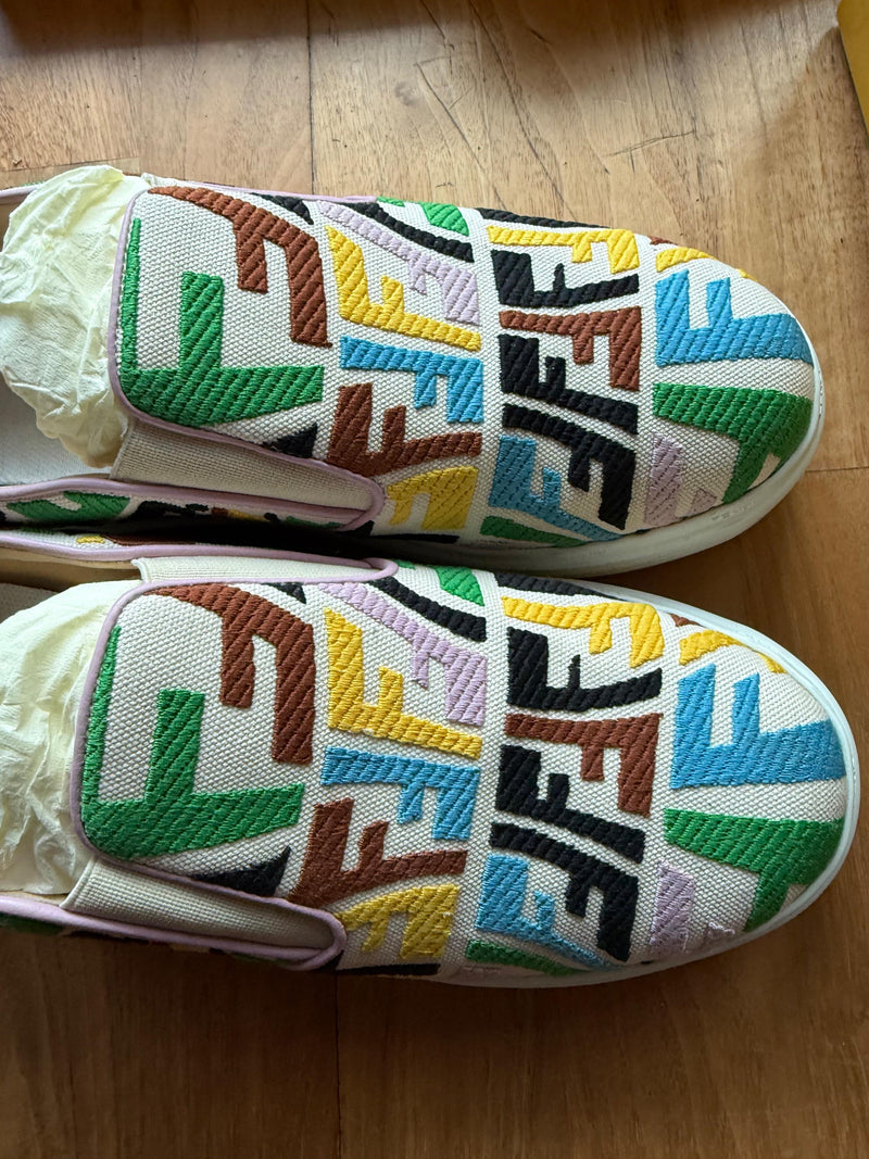 Fendi Slip on Logo Trainers