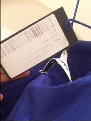 Carven strapless blue dress