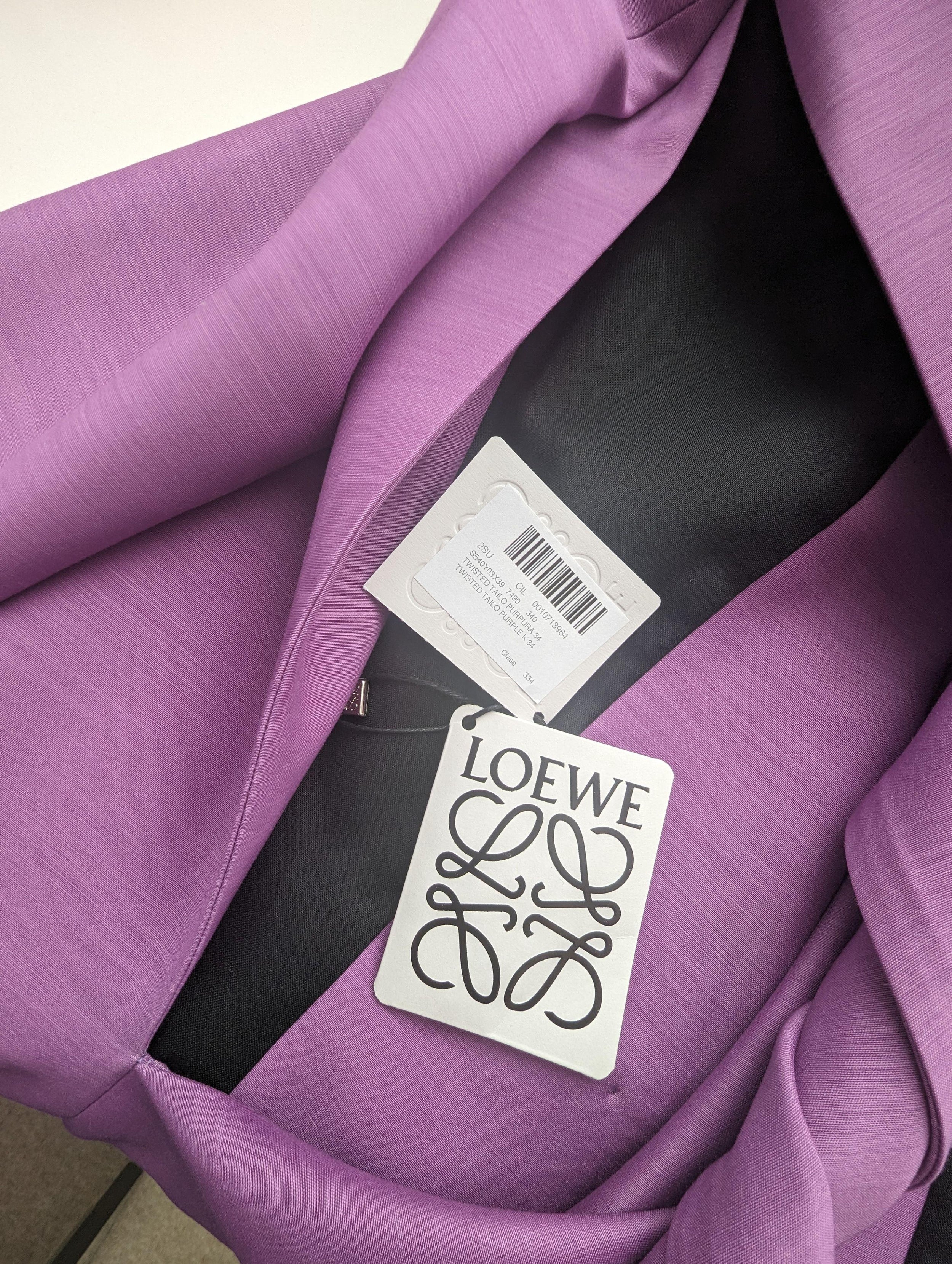 Loewe Purple Wool And Silk Twisted Talo Blazer
