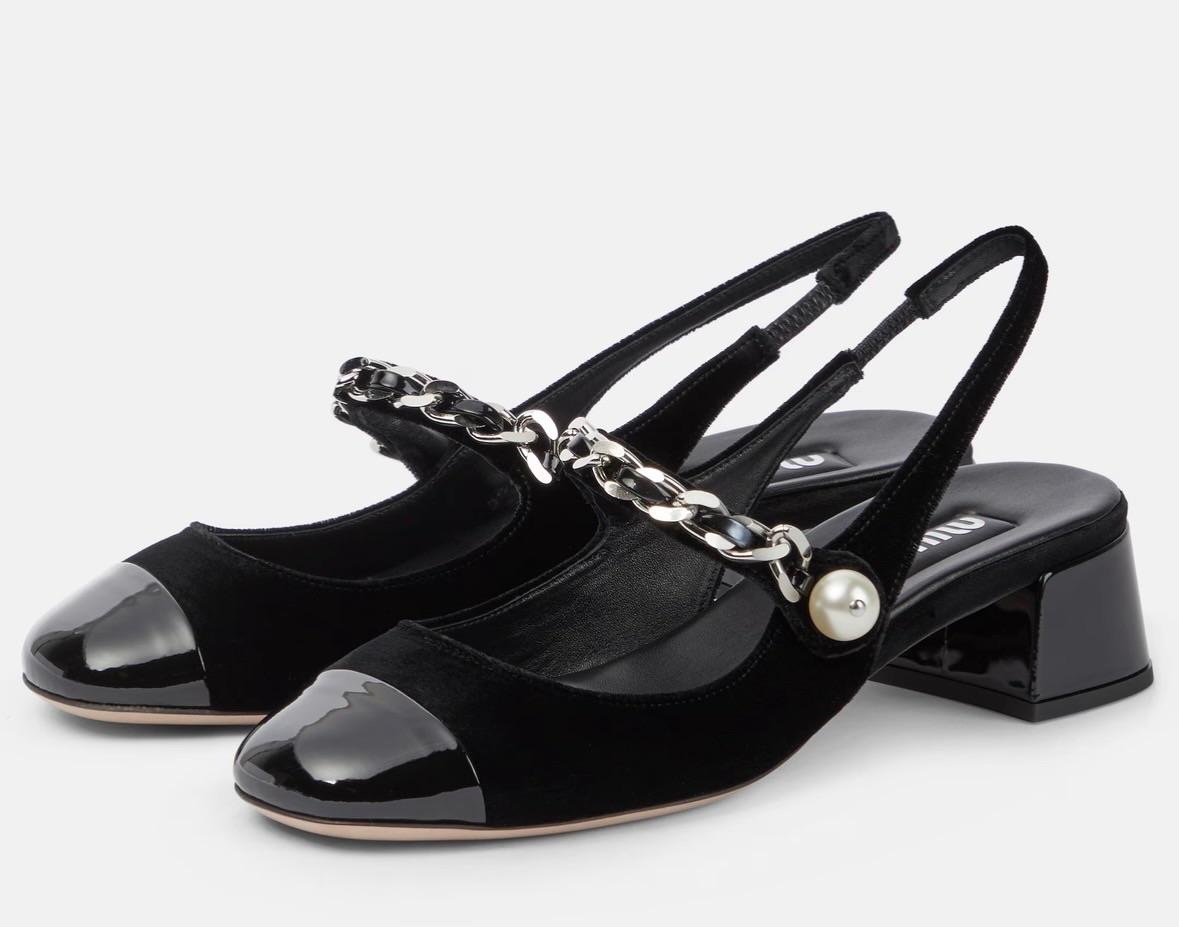 Miu Miu Black Slingback Pumps