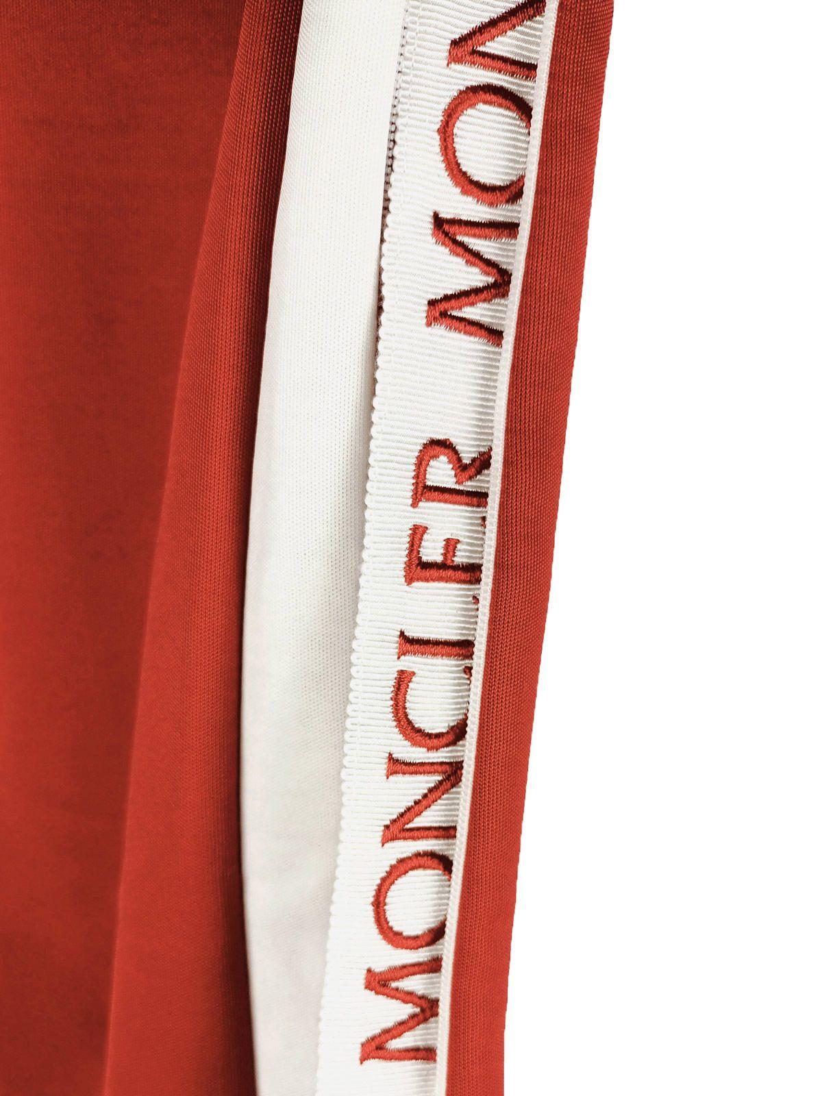 Moncler Red Double Jersey Wide Leg Trousers