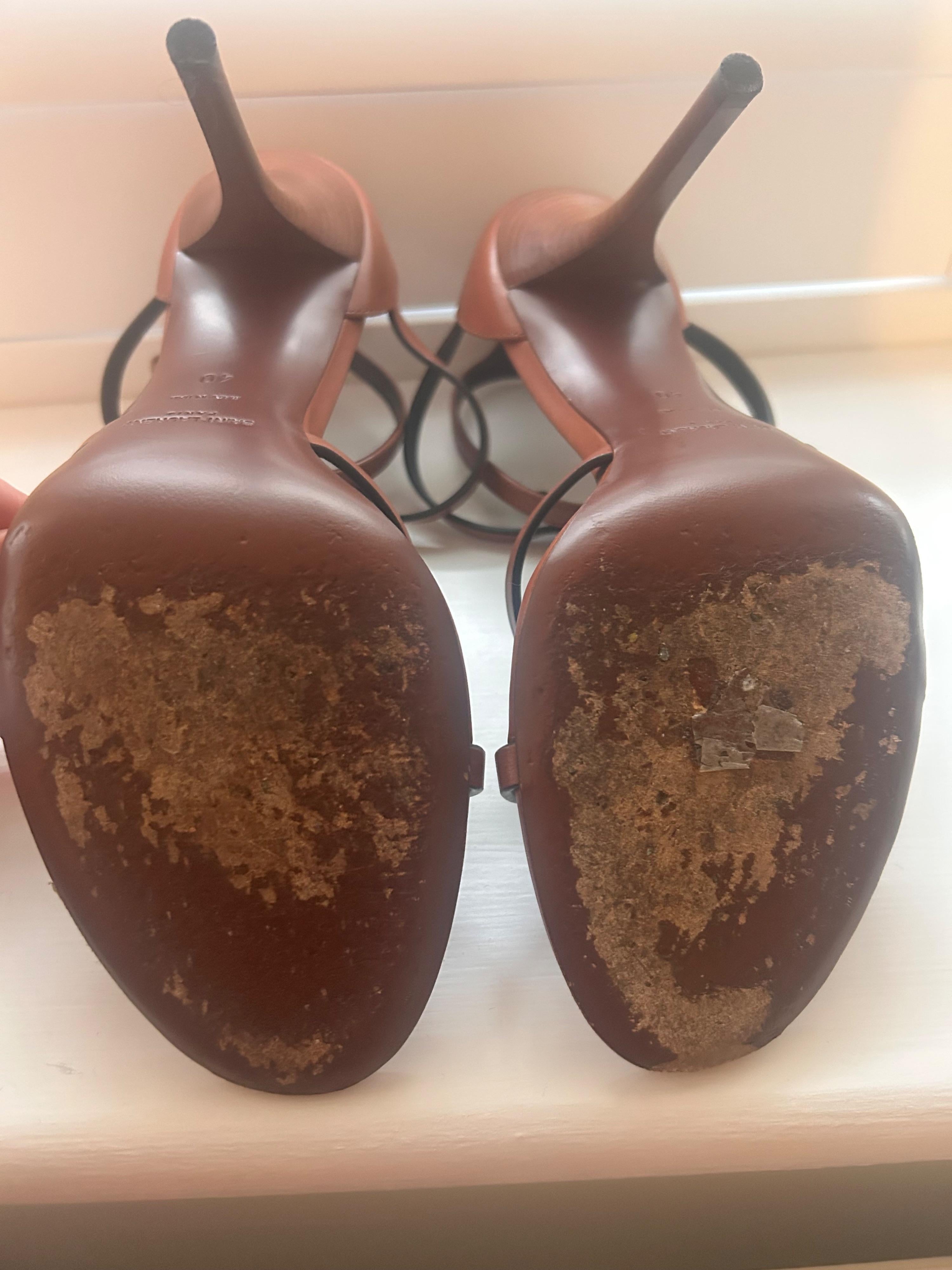 Brown Leather Cassandra Heeled Sandals