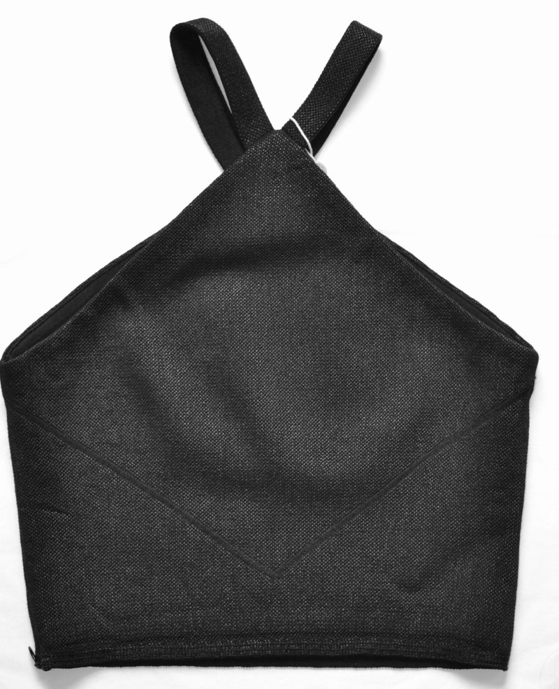 Black Halterneck Cropped Top