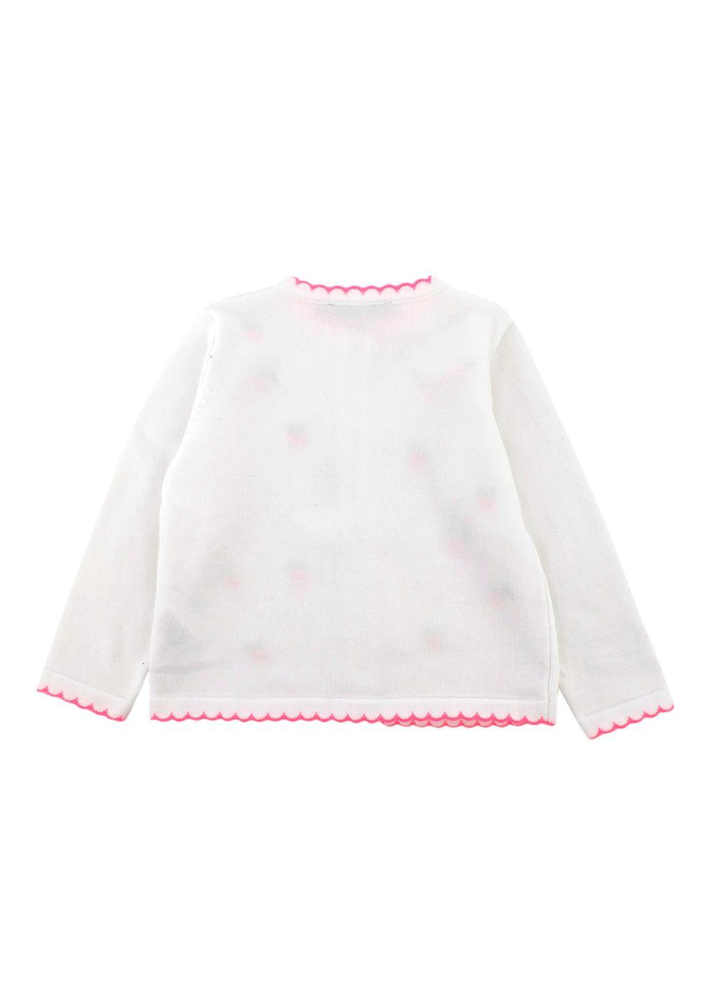 Baby Dior White & Pink Strawberry Embroidery Cardigan and Dress Set