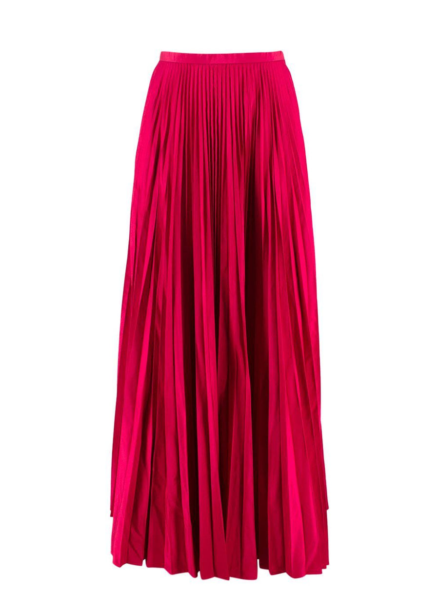 Christian Dior Pink Pleated  Silk Midi Skirt