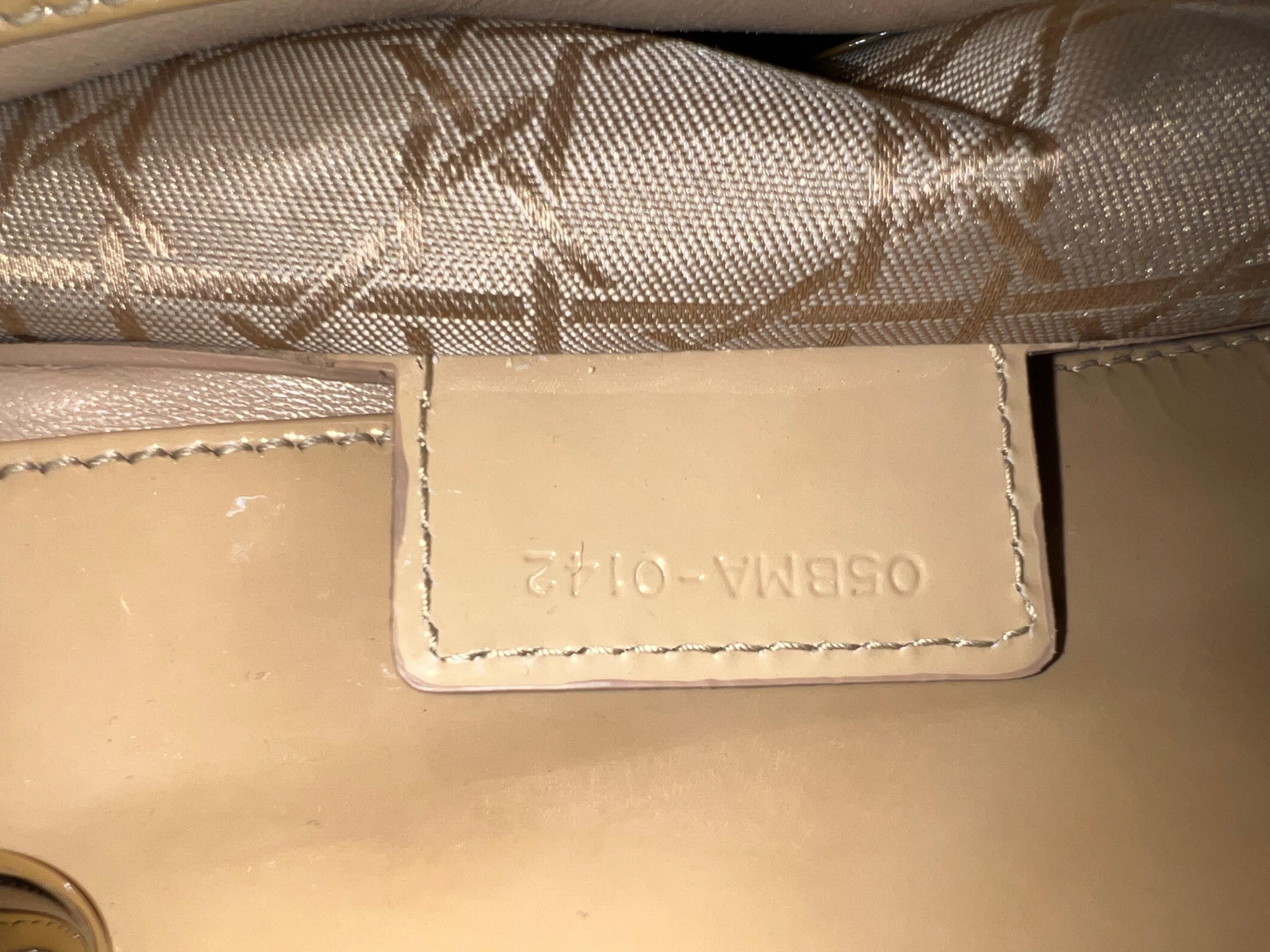 Beige Patent Leather Large Lady Dior Tote Bag