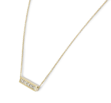 Bespoke Yellow Gold Diamond Bar Necklace