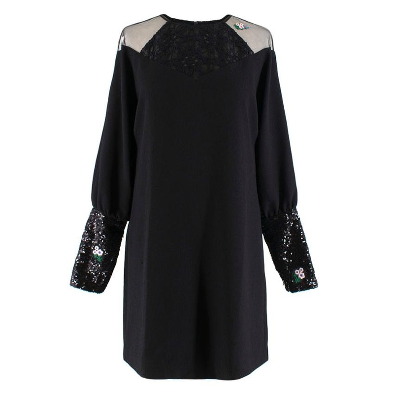Zayan The Label Juno Black Embellished Sequin Dress
