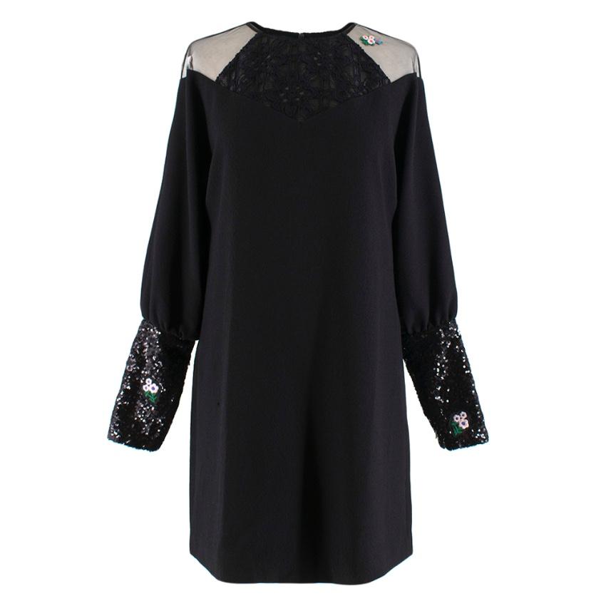 Zayan The Label Juno Black Embellished Sequin Dress