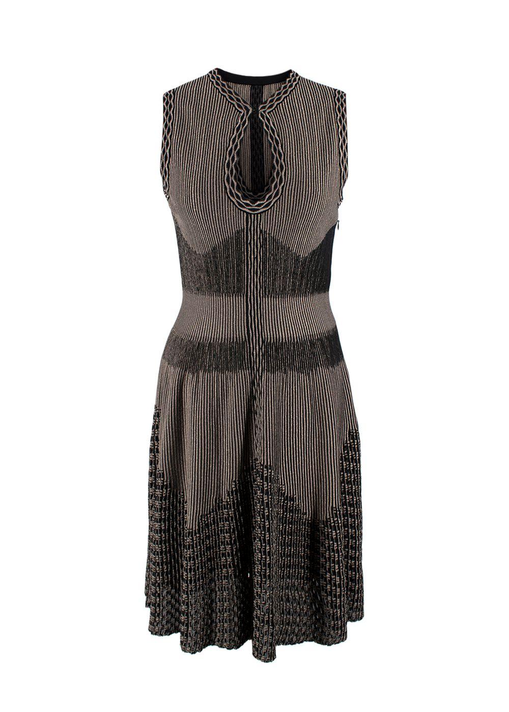 Alaia Metallic Jacquard Knit Skater Dress