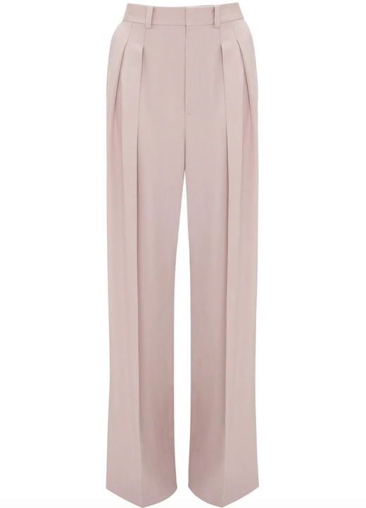 Victoria Beckham Double-Pleat Wide-Leg Trousers