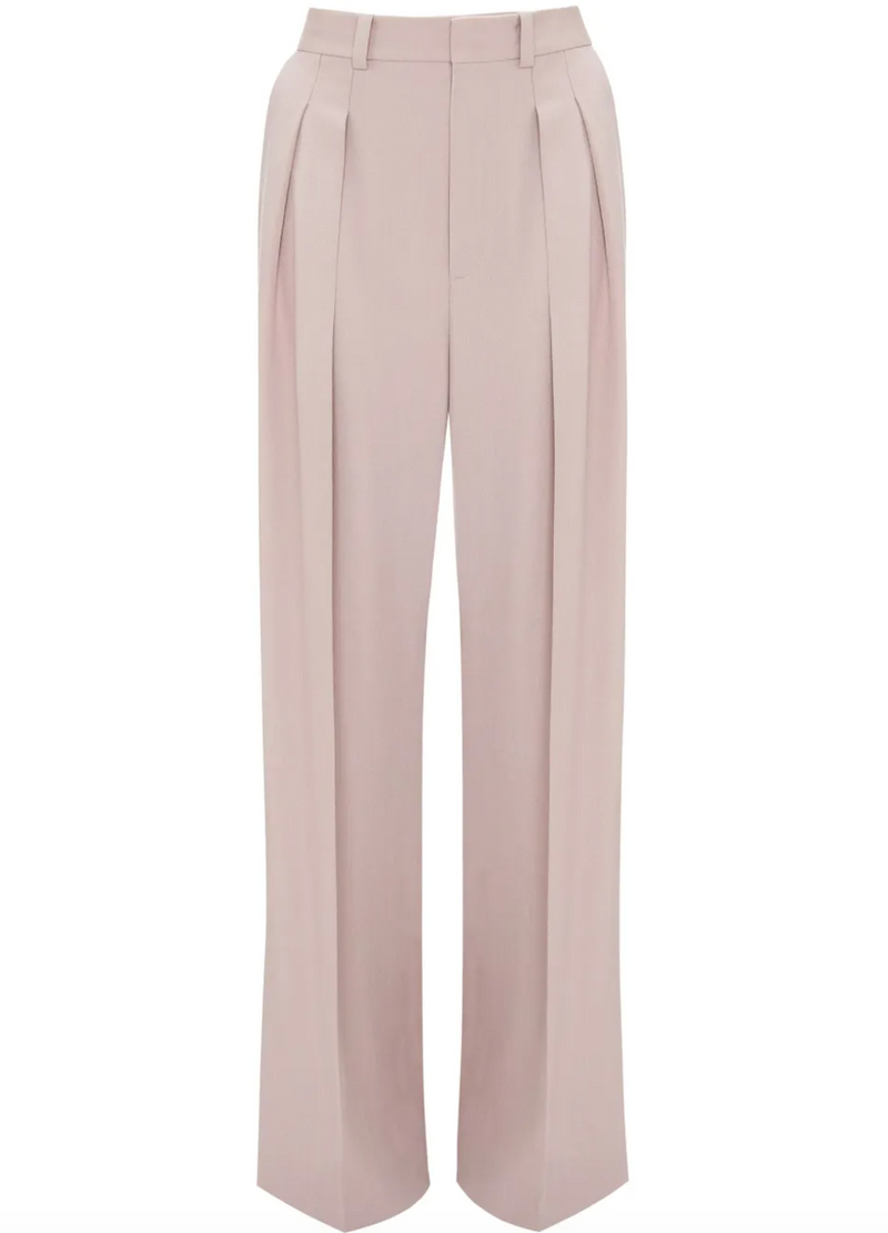 Victoria Beckham Double-Pleat Wide-Leg Trousers