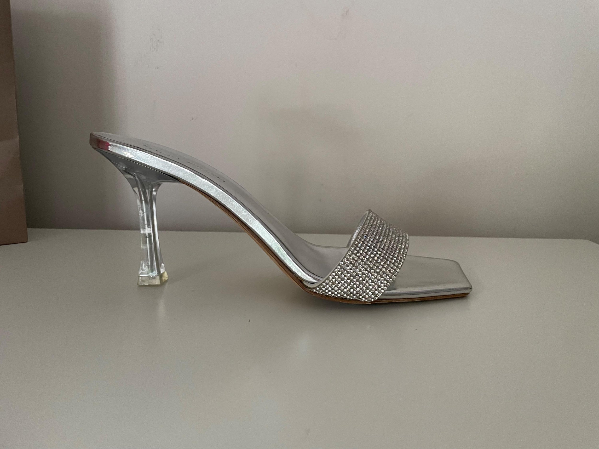 Magda Butrym Silver Embellished Heeled Mules
