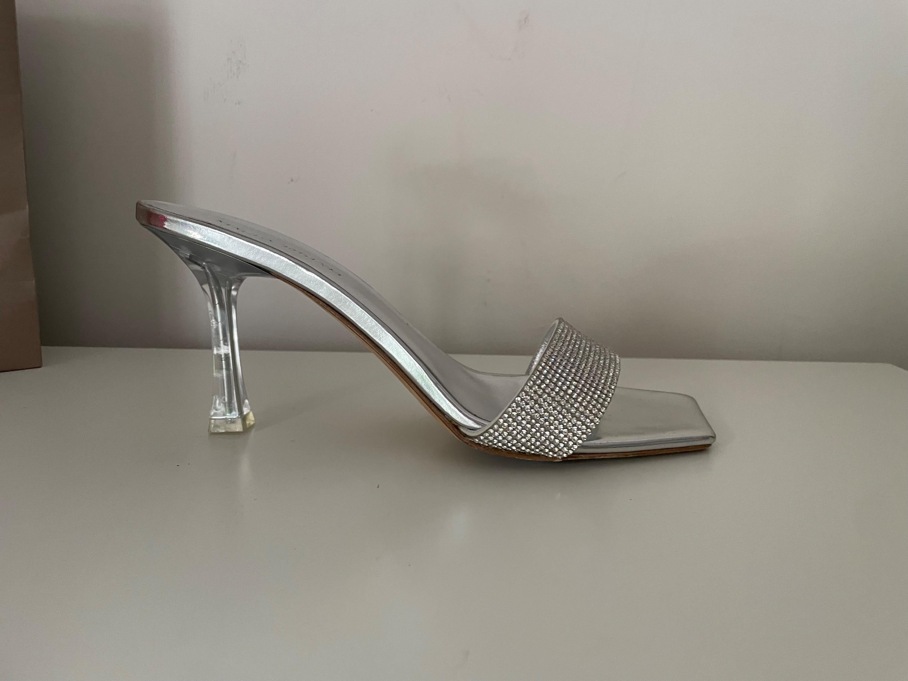 Magda Butrym Silver Embellished Heeled Mules
