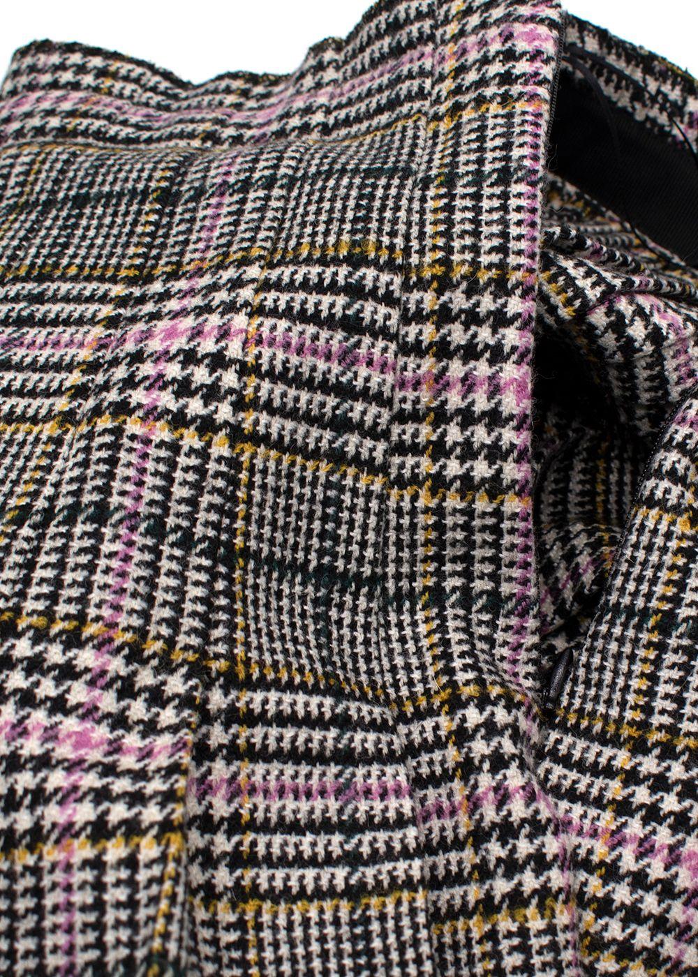 Ermanno Scervino Check Pleated Wool-Blend Skirt