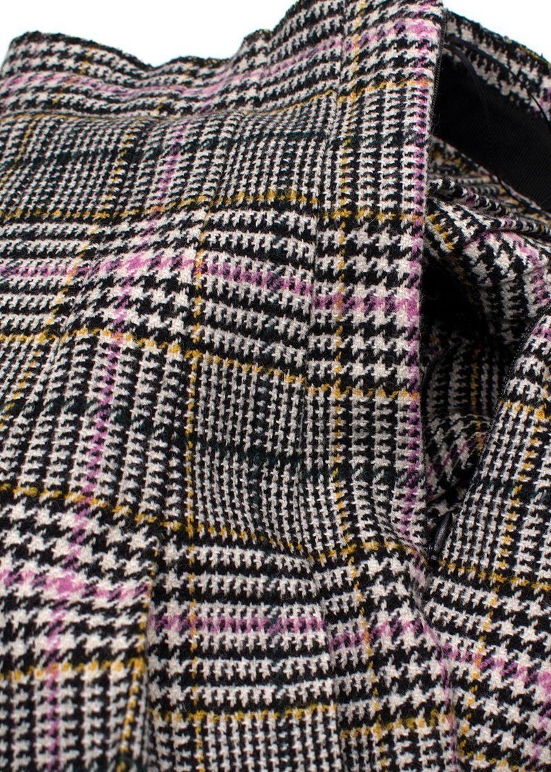 Ermanno Scervino Check Pleated Wool-Blend Skirt