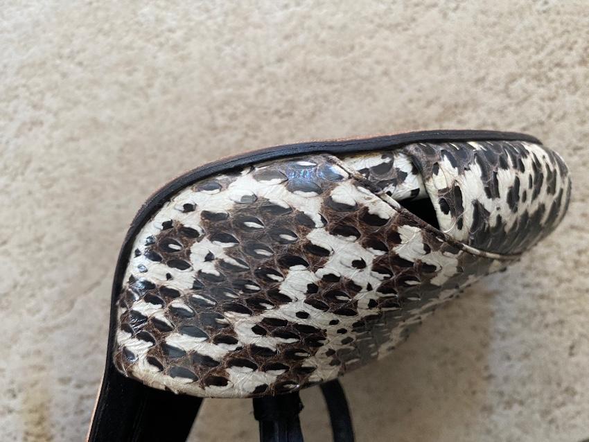 Giambattista Valli Satin & Snakeskin Couture Sandals