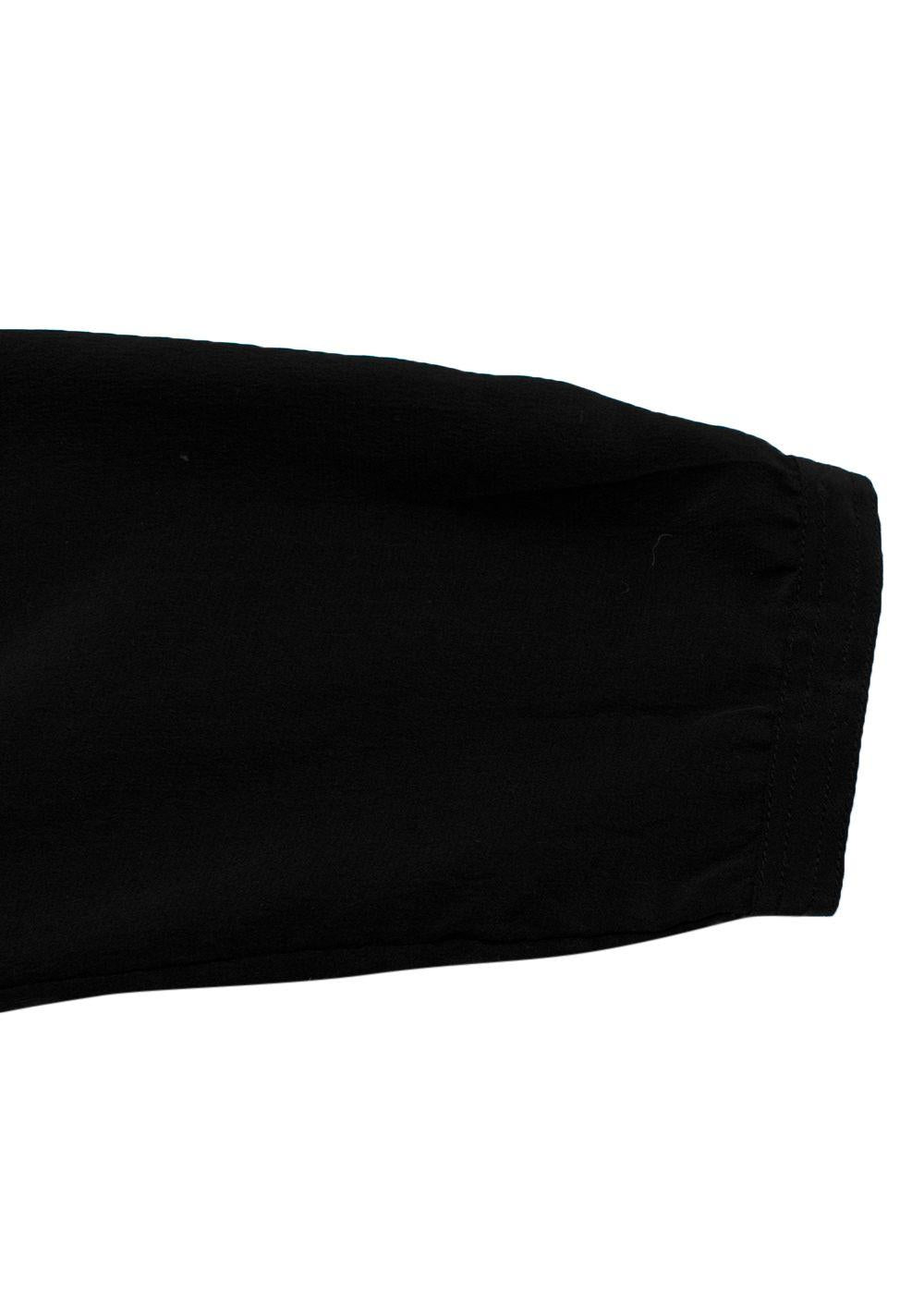 Black Silk Ruffle Mini Dress