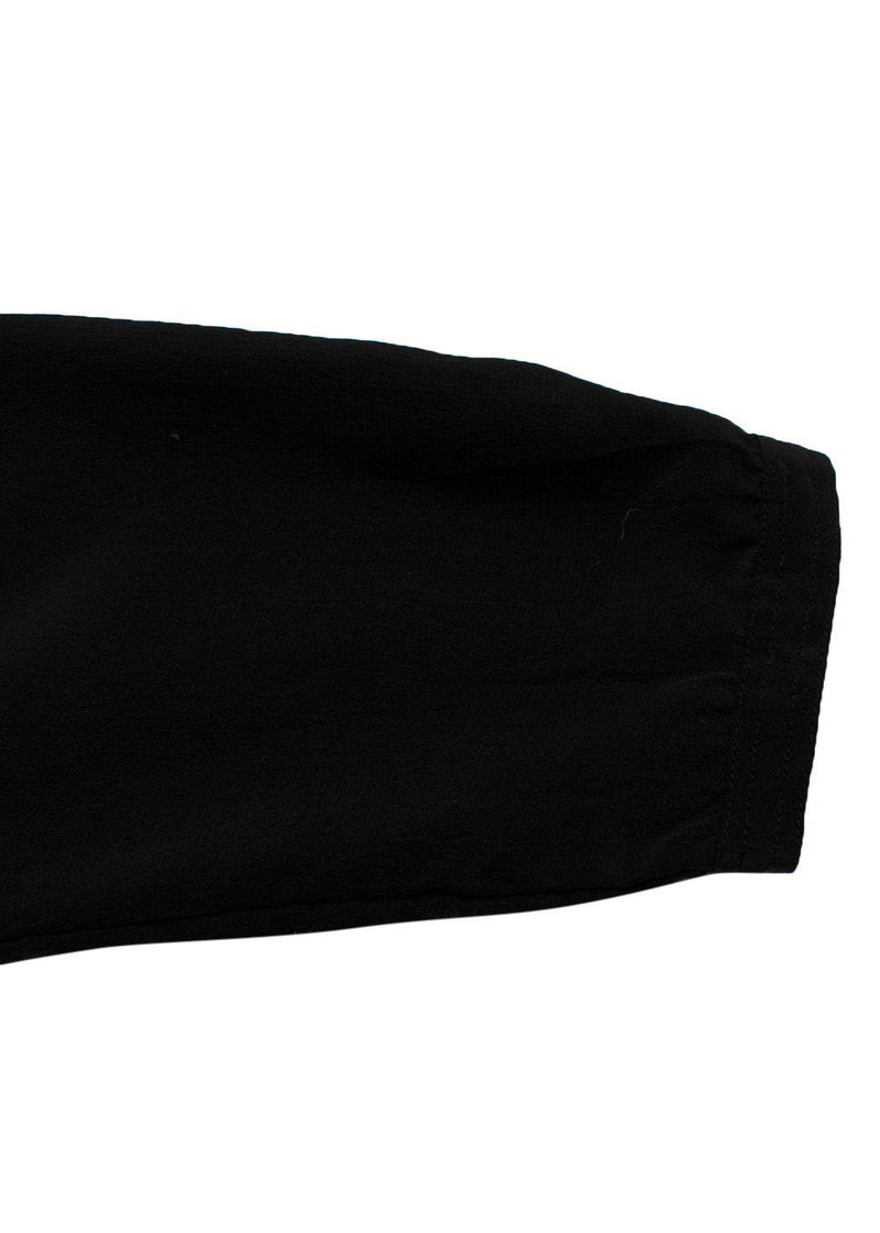 Black Silk Ruffle Mini Dress