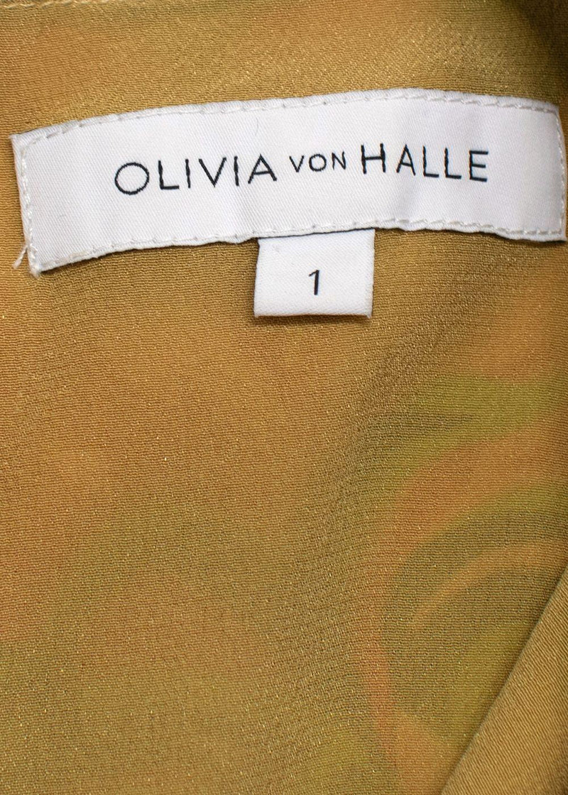 Olivia Von Halle Floral-Print Silk Midi Dress