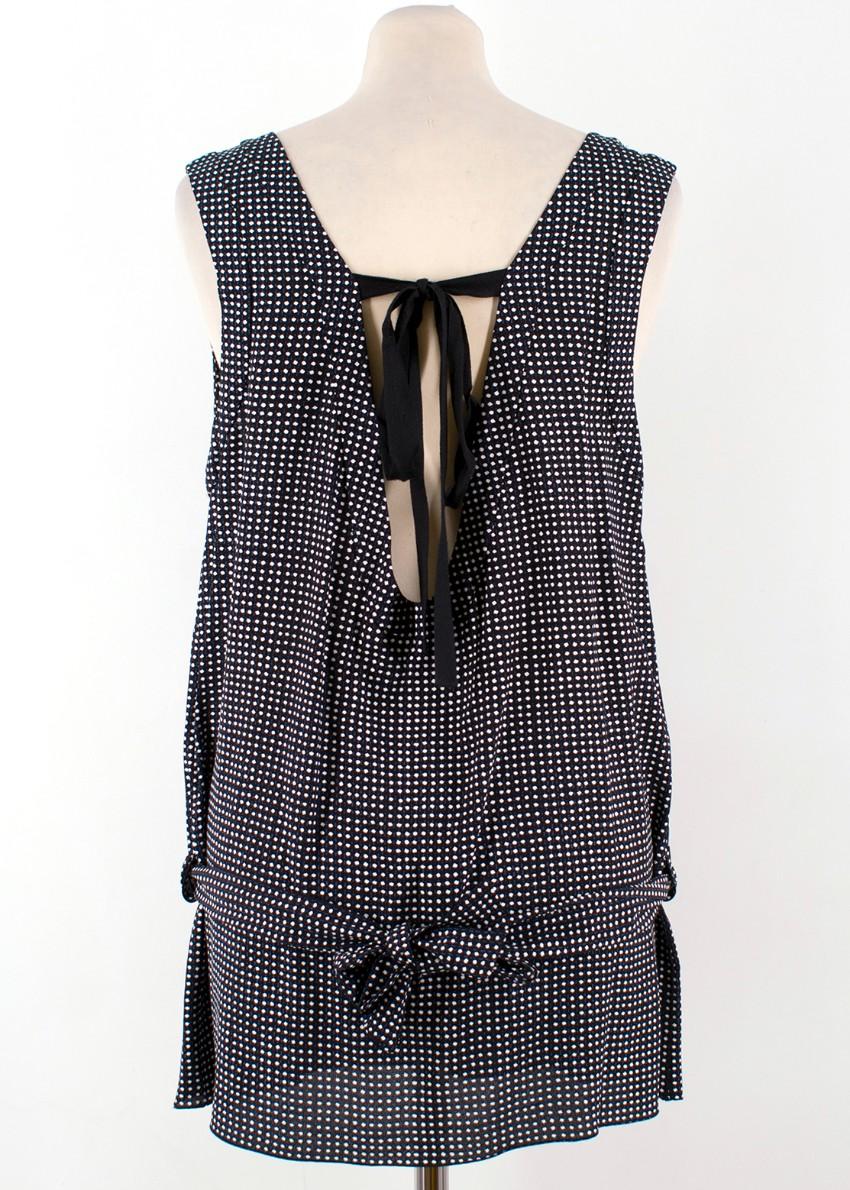 Marni Black Polkadot Tie Back Tunic