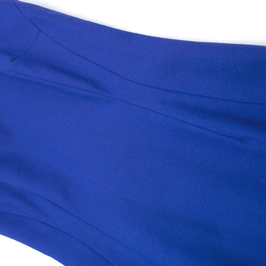 Philip Armstrong bow-detail blue wool-crepe dress