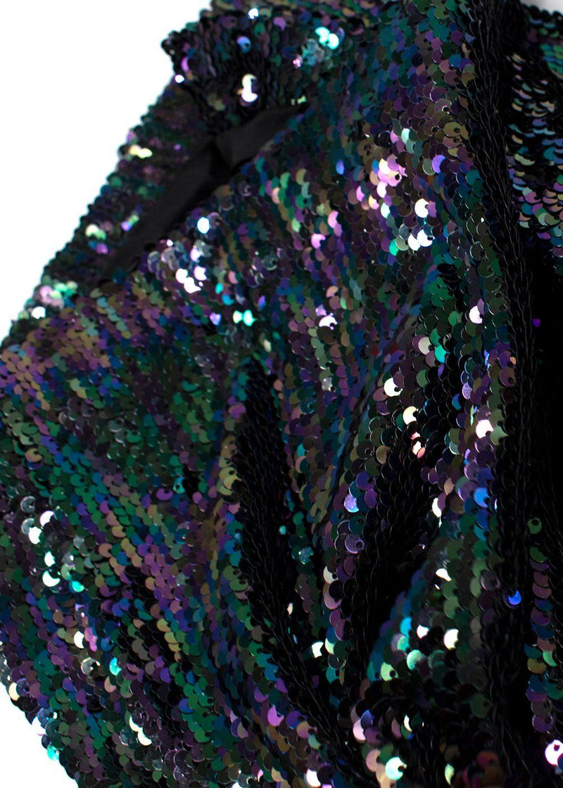 Alexander Terekhov Teal and Purple Sequin Mini Skirt