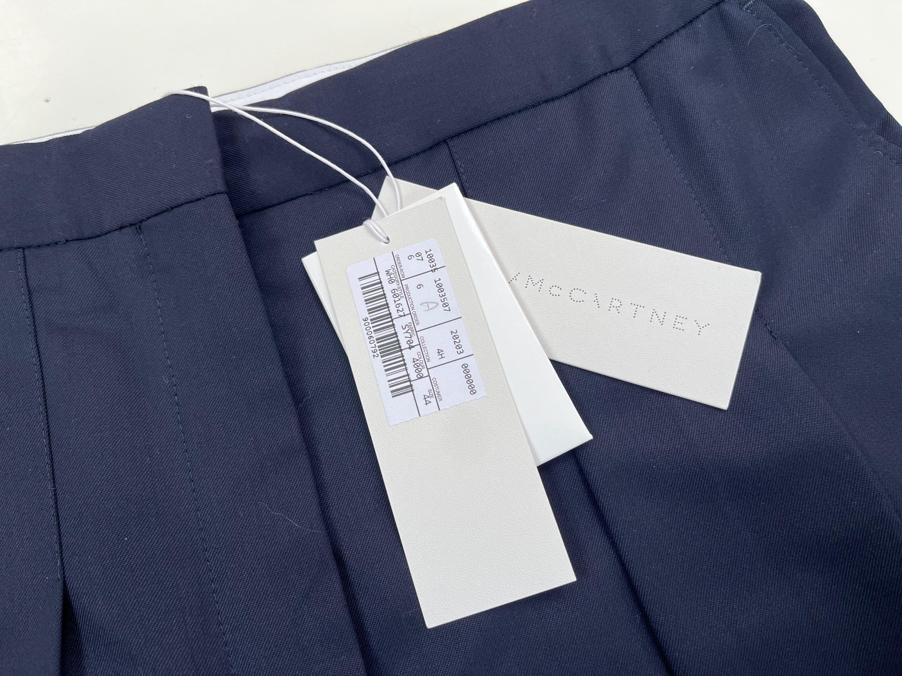 Chelsea Navy Blue Wool Front Pleat Tapered Trousers