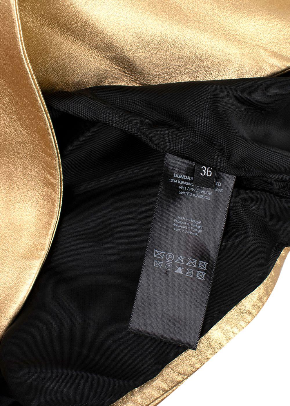 Dundas Strapless Ruched Metallic Leather Dress