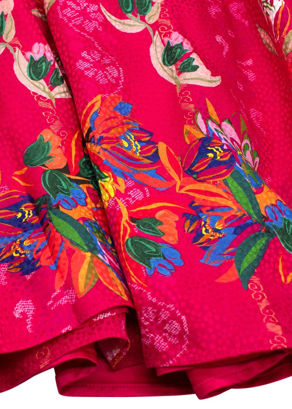 Saloni Tabitha Dress in Fuchsia Falls print