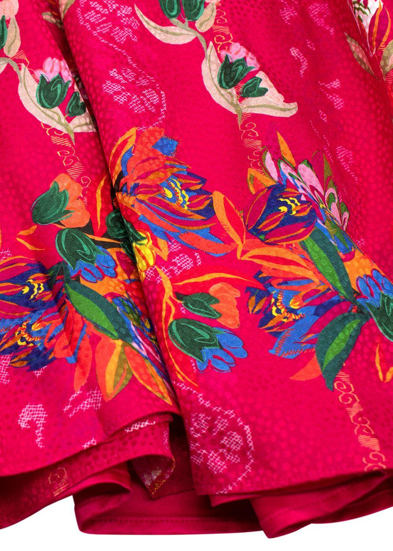 Saloni Tabitha Dress in Fuchsia Falls print