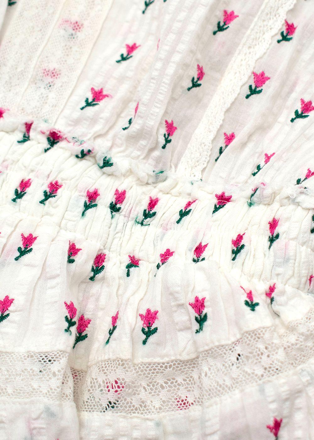 Love Shack Fancy White Floral Print Marissa Dress