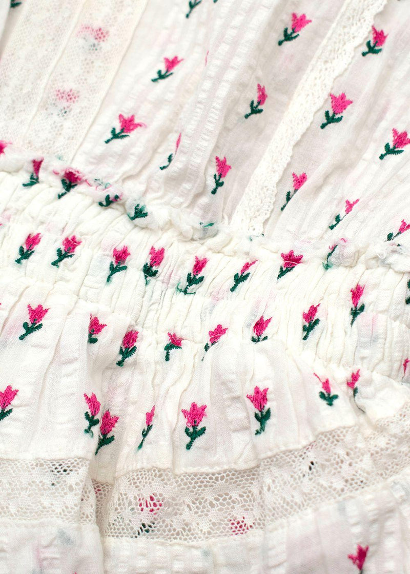 Love Shack Fancy White Floral Print Marissa Dress